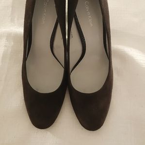 Brown Suede Calvin Klein Wedges